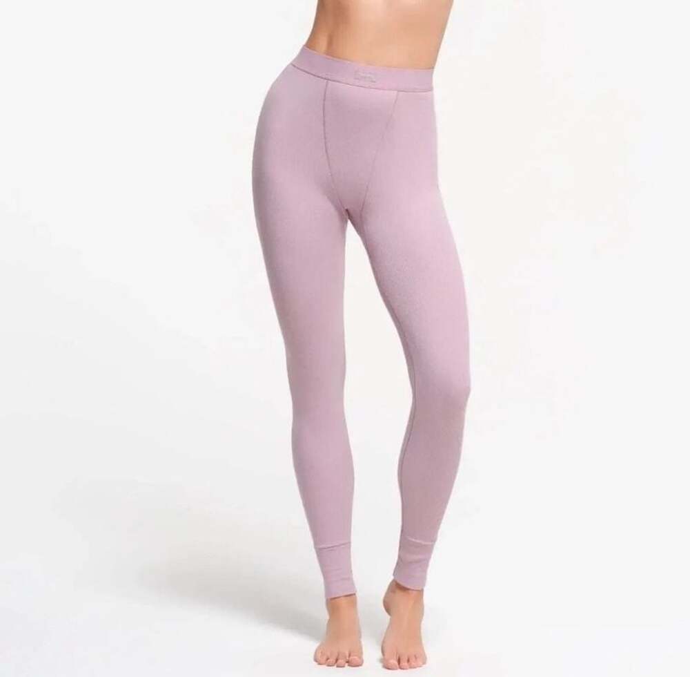 SKIMS Cotton Rib Thermal Leggings Lavender Size L